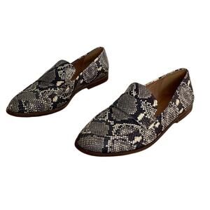 Madewell Womens The Alex Loafer in Snake Embossed Leather Size 7.5 Python Prep
